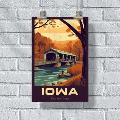 Iowa Hawkeye State Poster