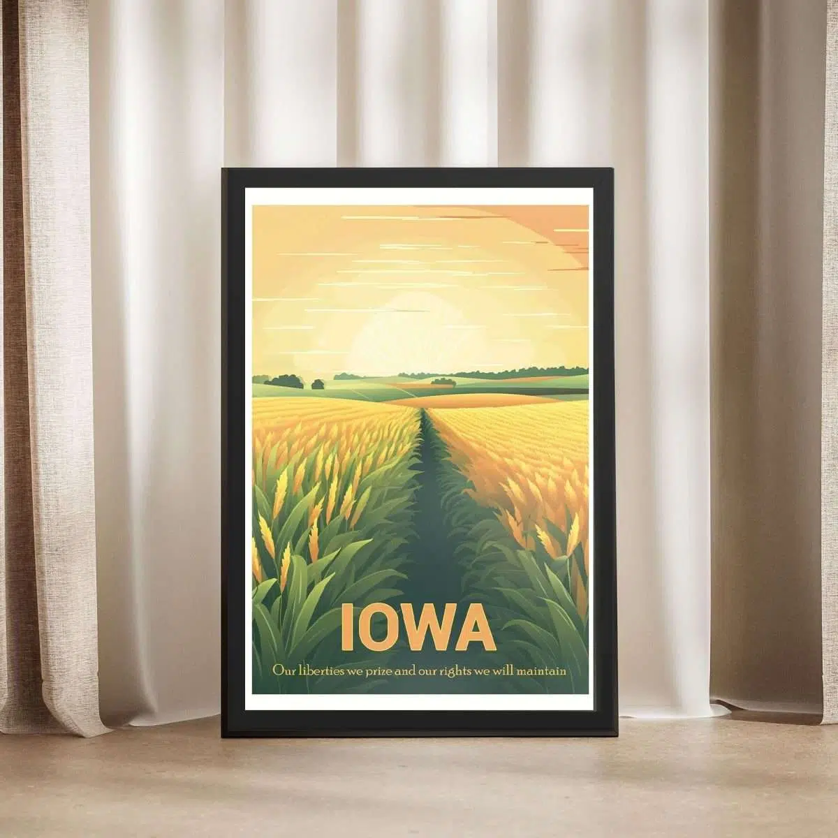 Iowa Our Liberties We Prize And Our Rights We Will Maintain Framed Poster