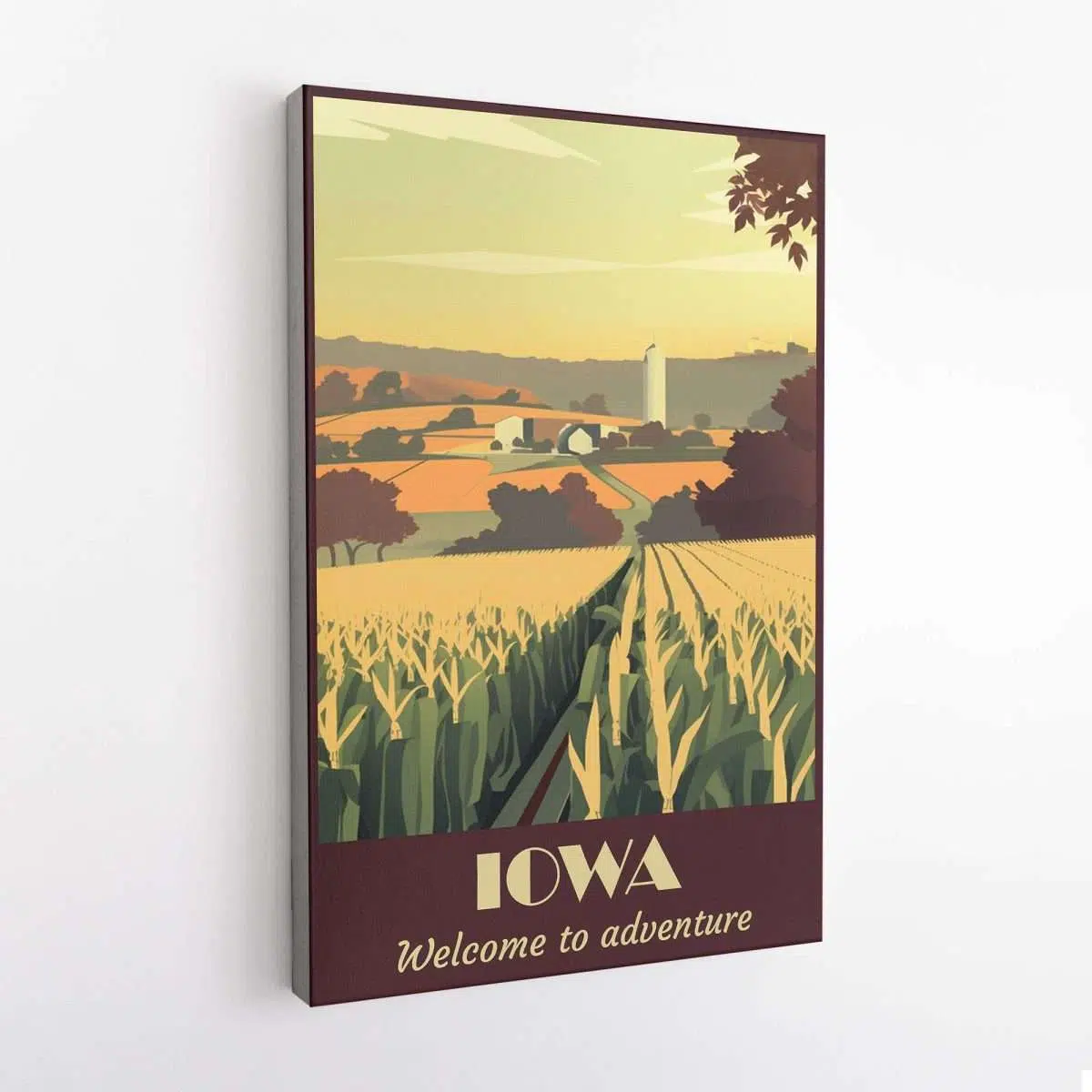 Iowa Welcome To Adventure Canvas