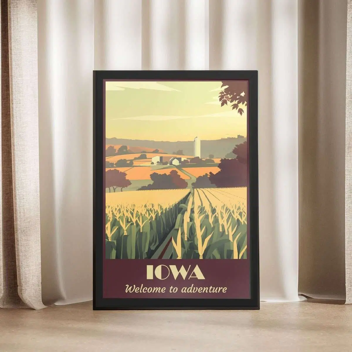 Iowa Welcome To Adventure Framed Poster