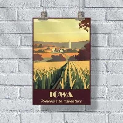 Iowa Welcome To Adventure Poster