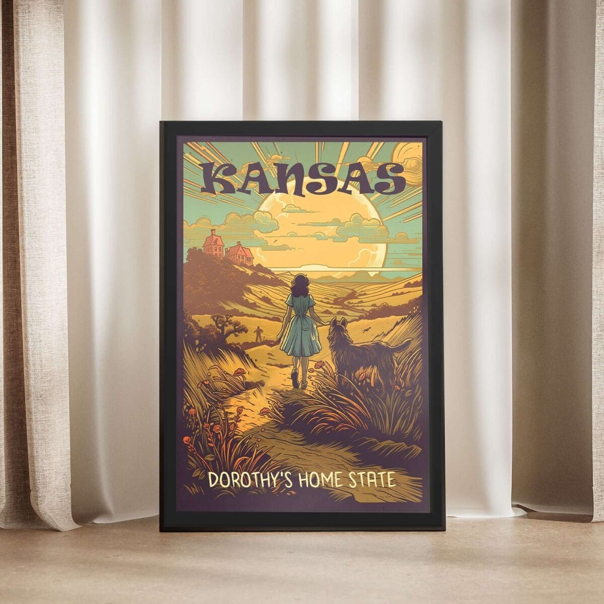 Kansas Dorothy's Home State Framed Poster