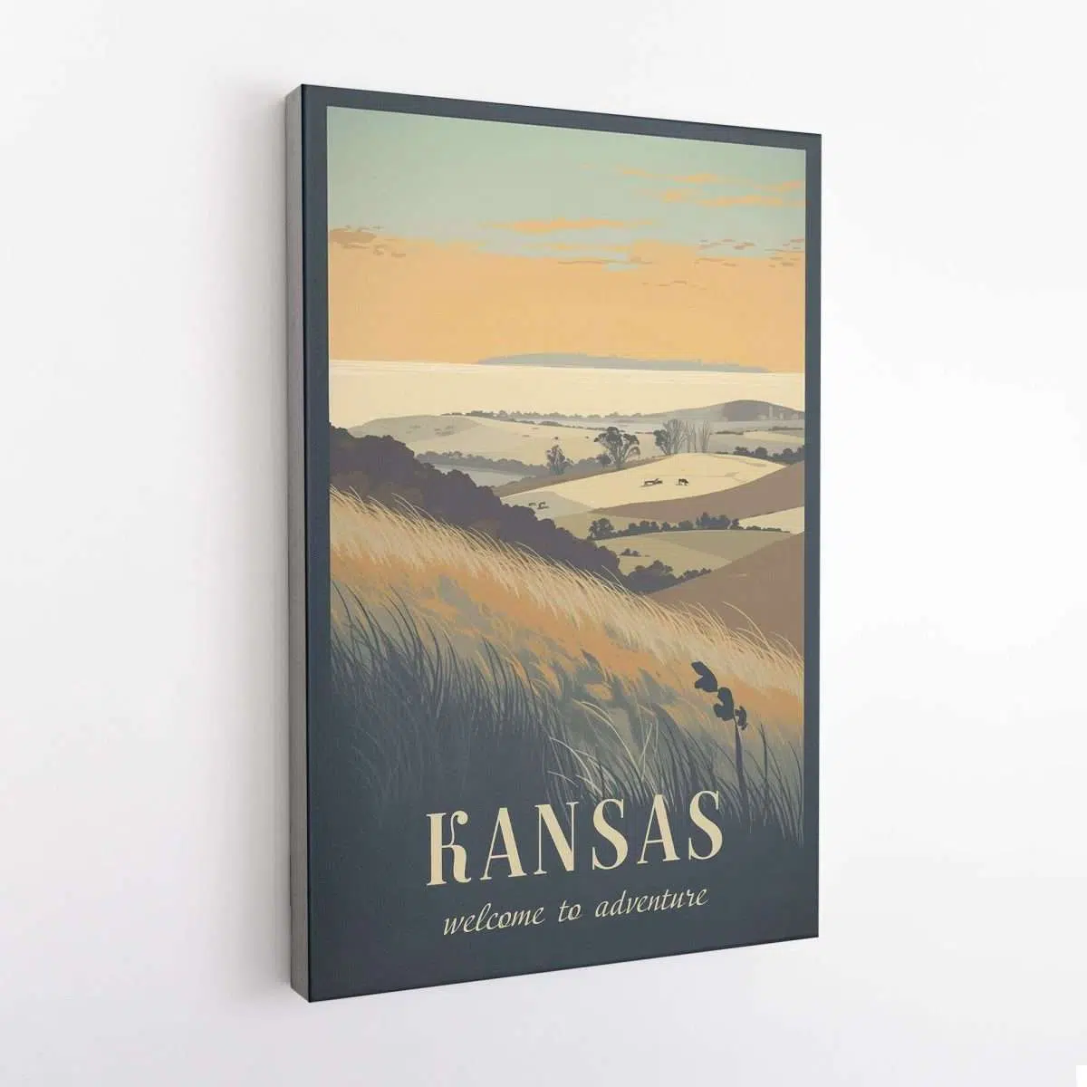 Kansas Welcome To Adventure Canvas