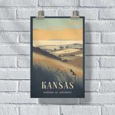 Kansas Welcome To Adventure Poster