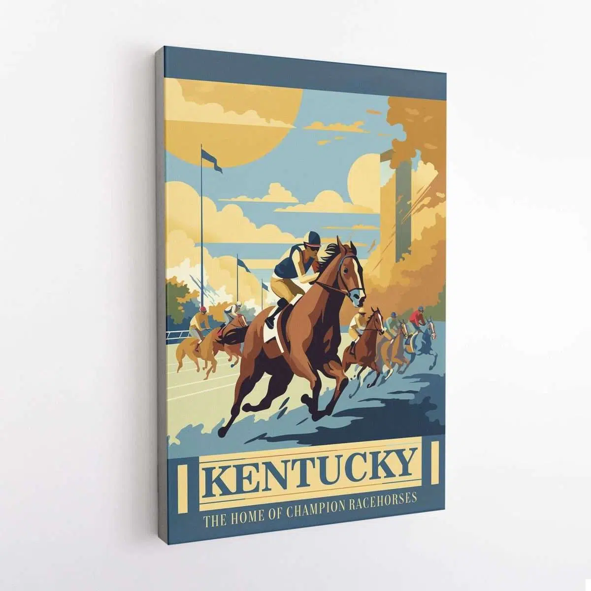 Kentucky The Home Of Champion Racehorses Canvas