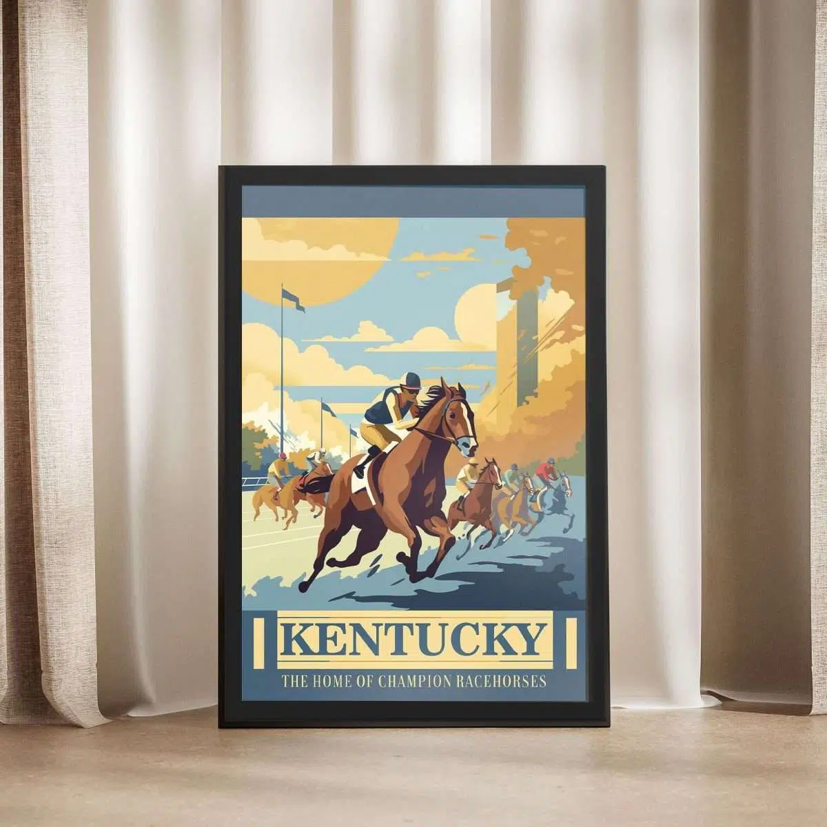 Kentucky The Home Of Champion Racehorses Framed Poster