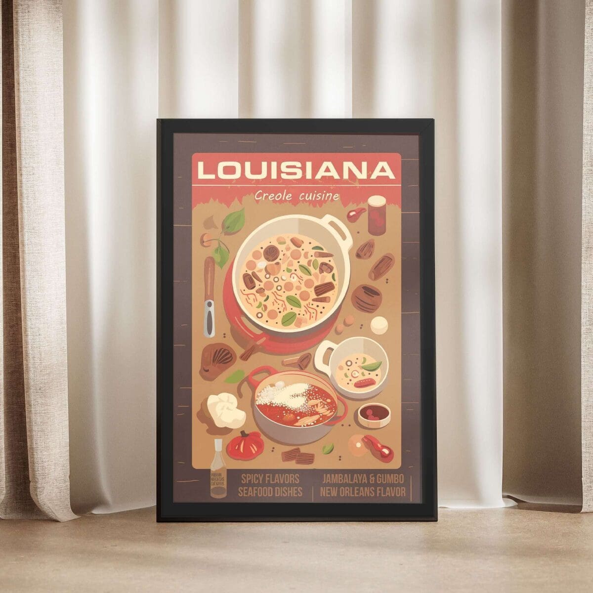 Louisiana Creole Cuisine Framed Poster