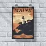 Maine Acadia National Park Poster