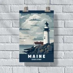 Maine Seaside Getaway Poster