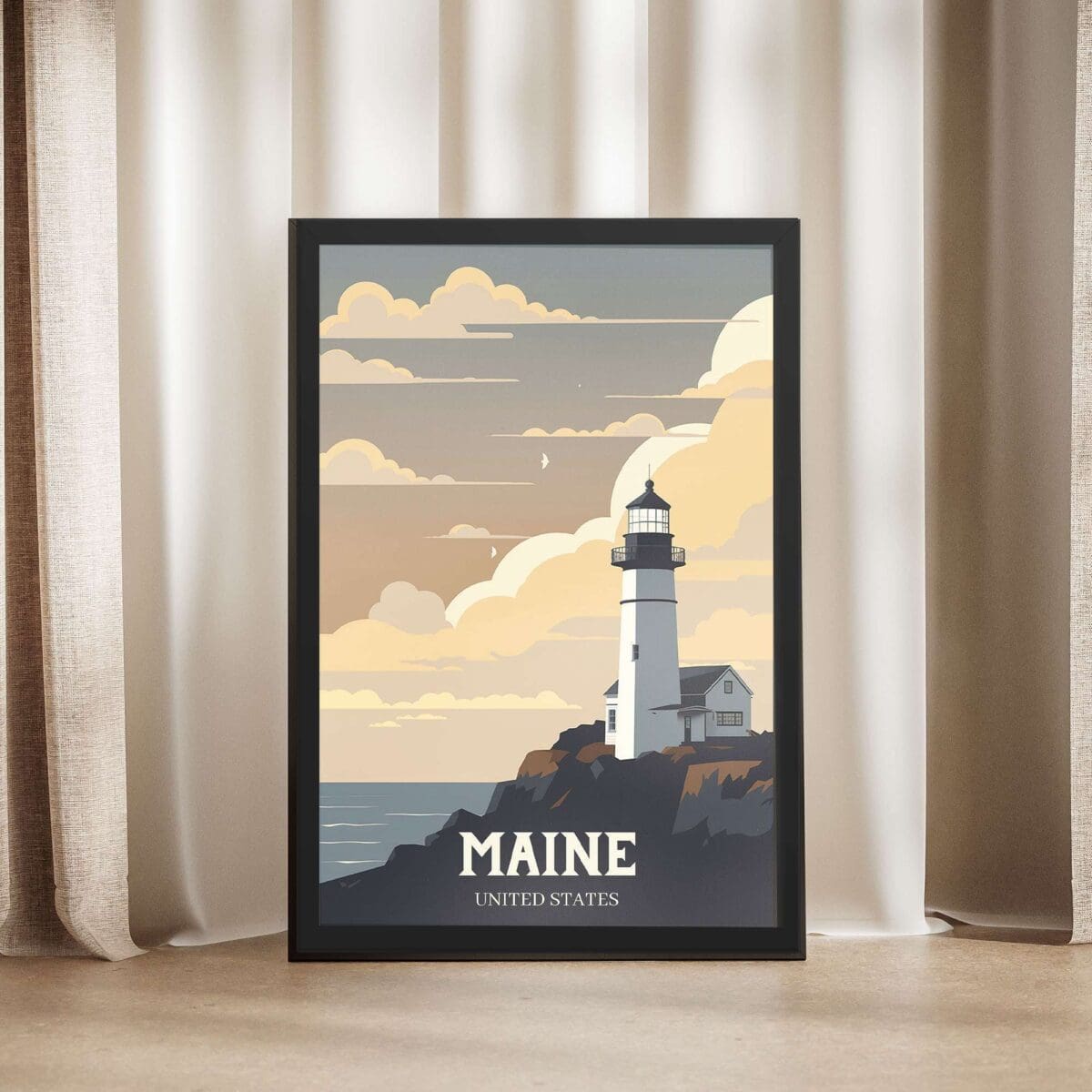 Maine United States Framed Poster