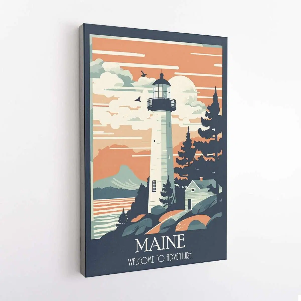 Maine Welcome To Adventure Canvas