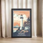 Maine Welcome To Adventure Framed Poster