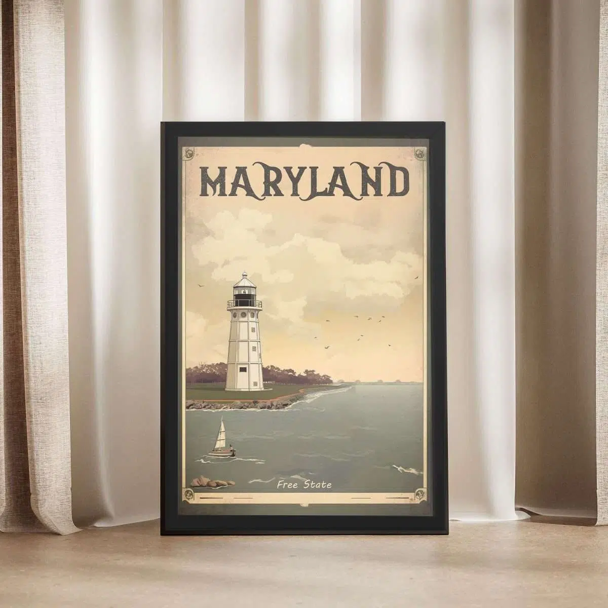 Maryland Free State Framed Poster