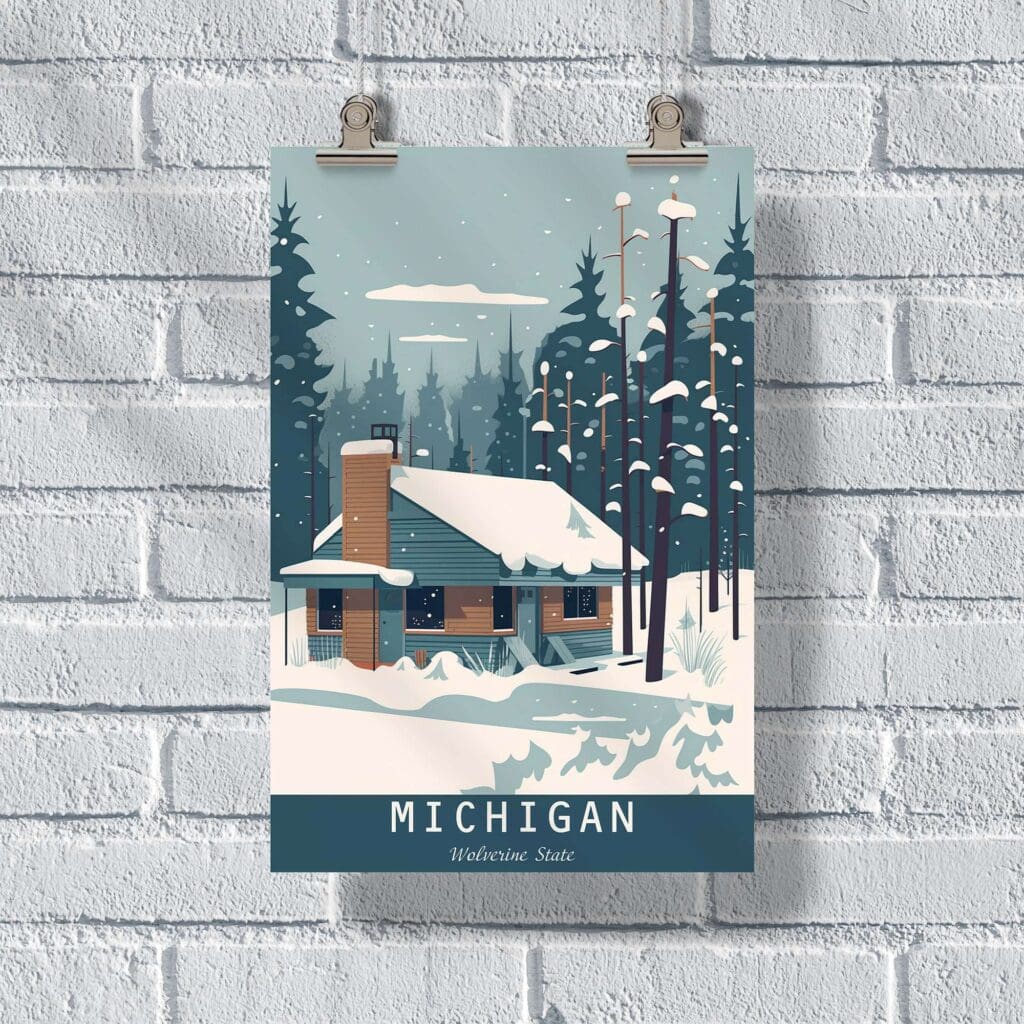 Michigan Wolverine State Poster