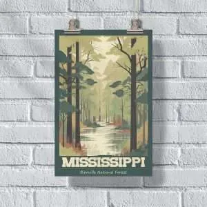 Mississippi Bienville National Forest Poster