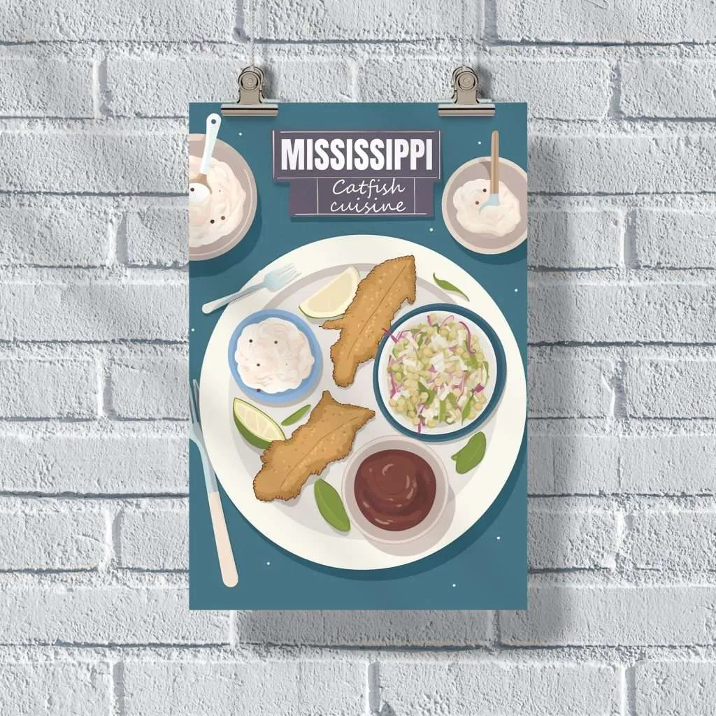 Mississippi Catfish Cuisine Poster