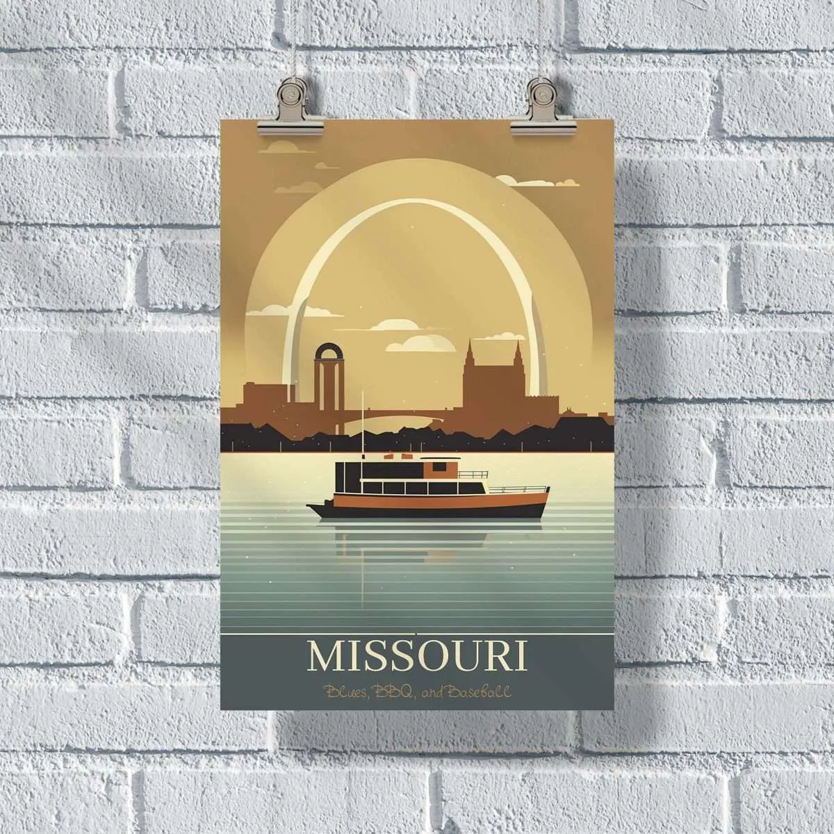 Missouri Blues, BBQ, And Baseball Poster