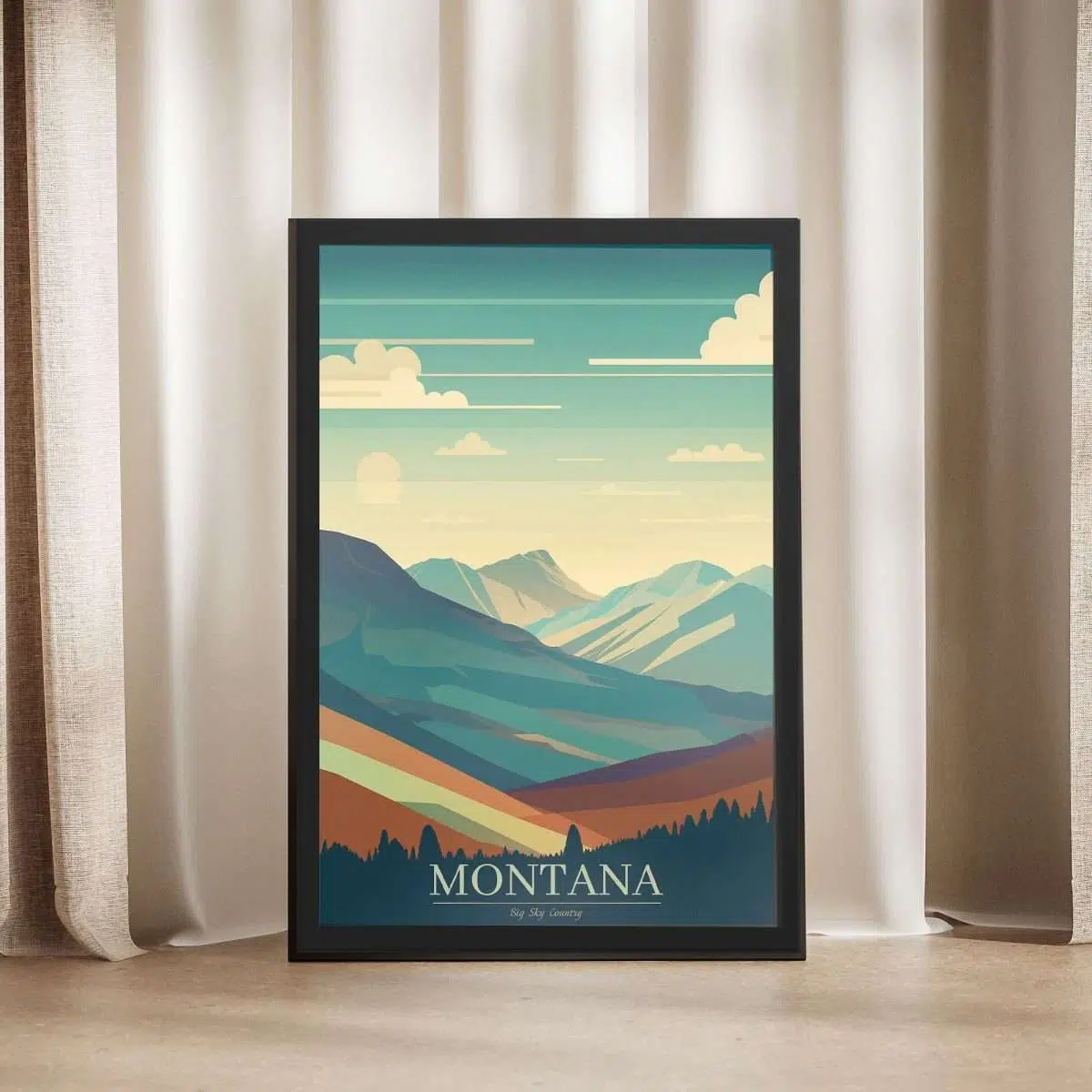 Montana Big Sky Country Framed Poster