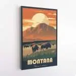 Montana Bisons Welcome To Adventure Canvas