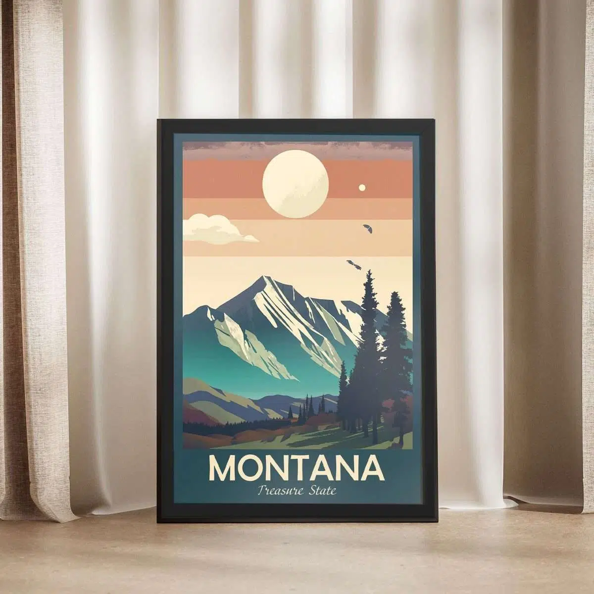 Montana Treasure State Framed Poster