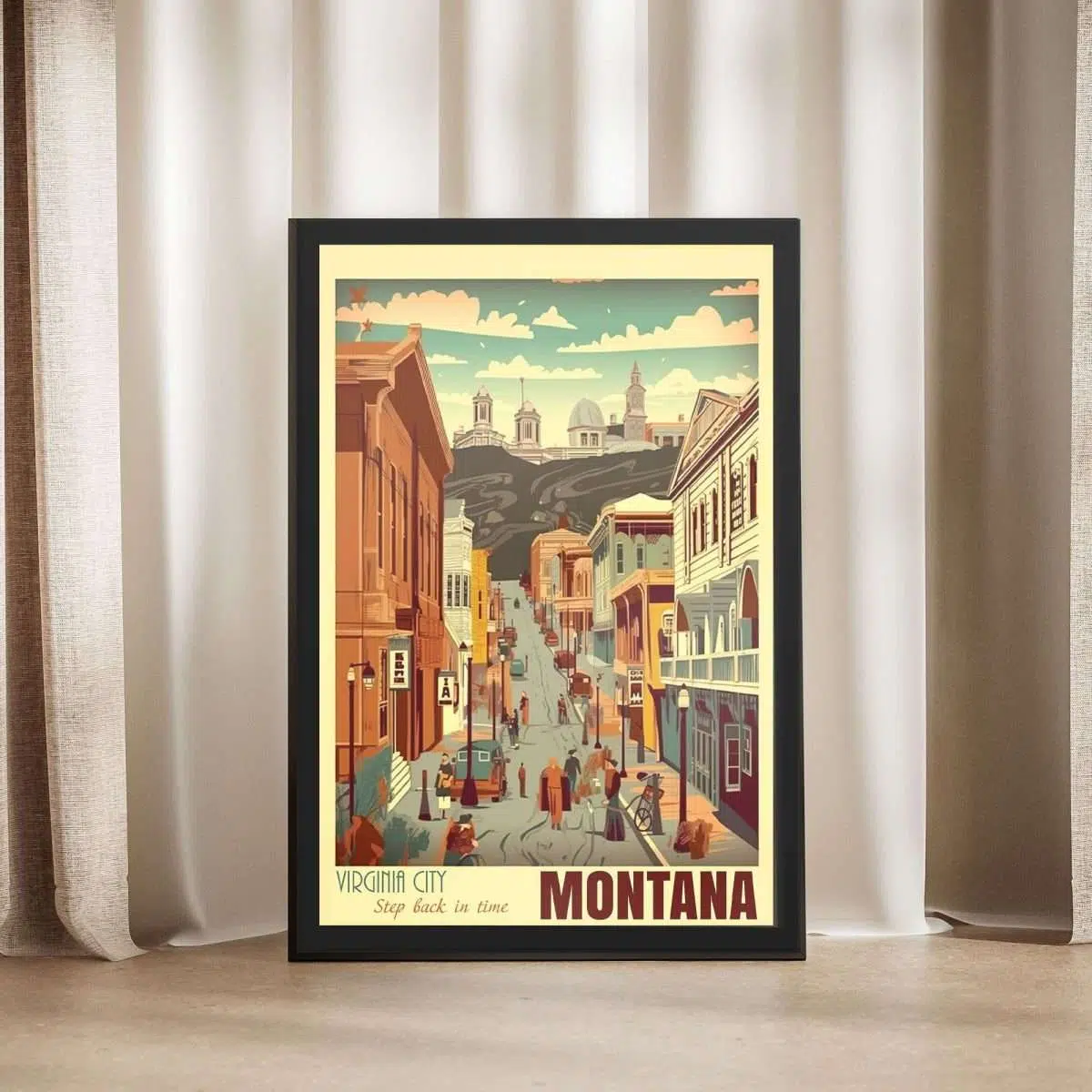 Montana Virginia City Step Back In Time Framed Poster