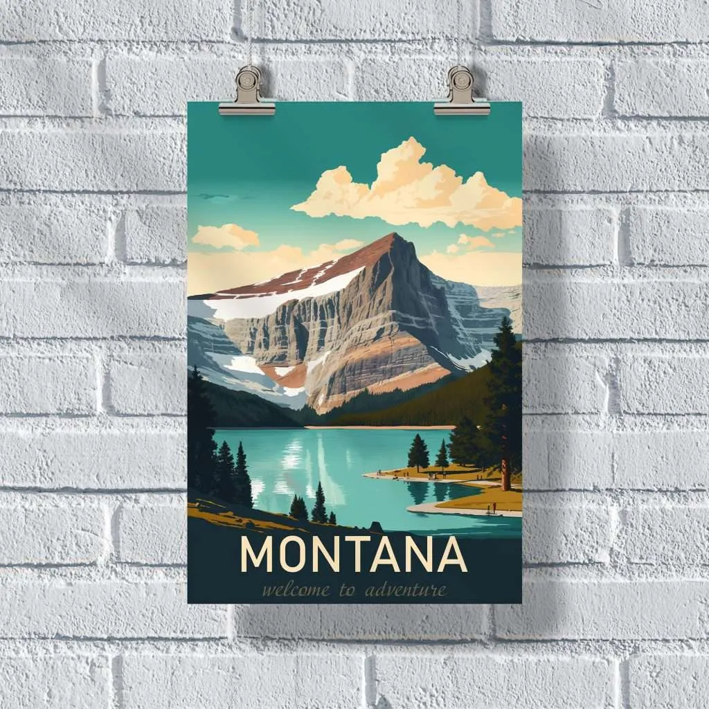 Montana Welcome To Adventure Poster