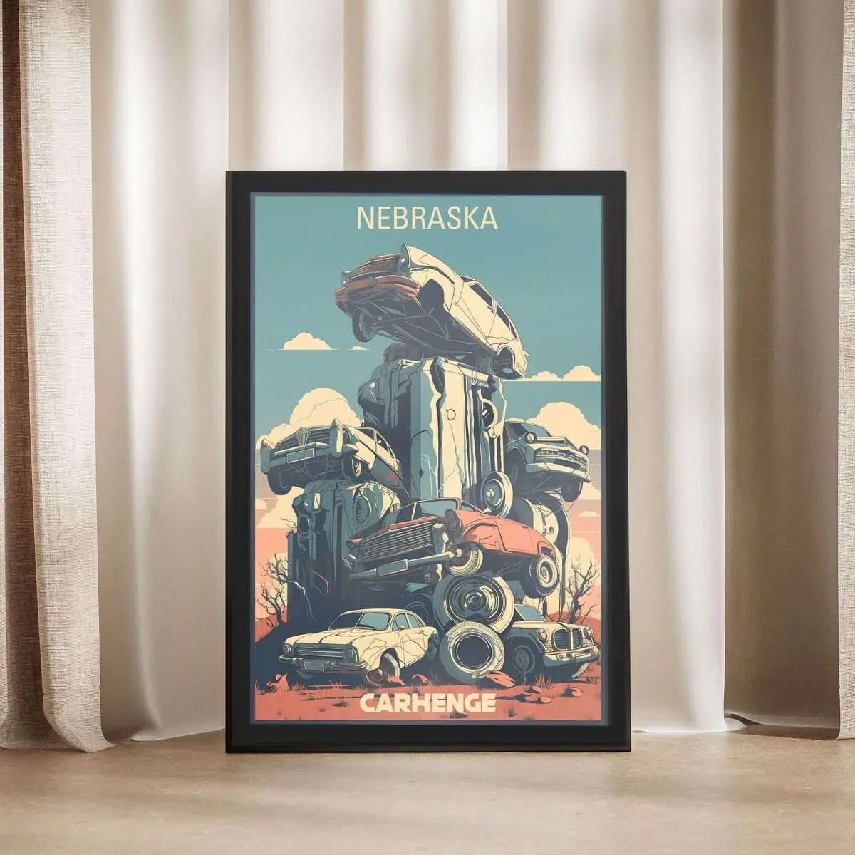 Nebraska Carhenge Framed Poster