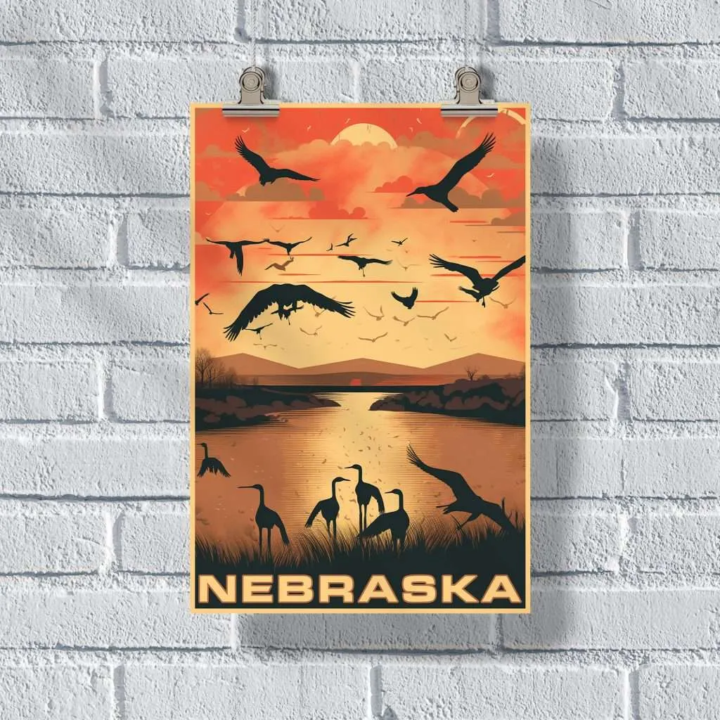 Nebraska Platte River For Sandhill Cranes Poster