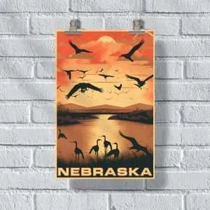 Nebraska Platte River For Sandhill Cranes Poster