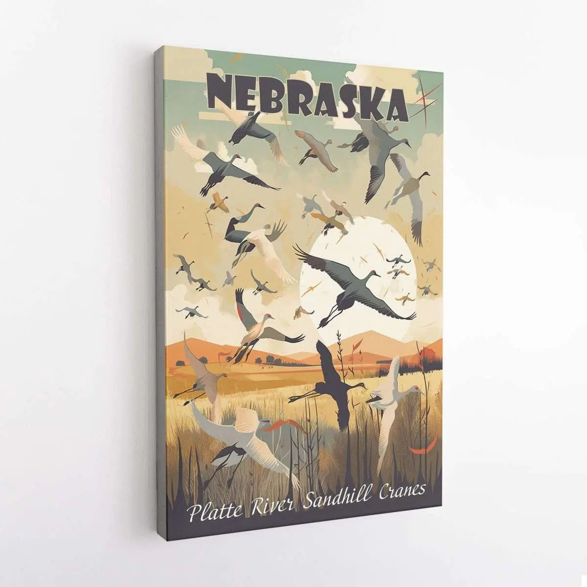 Nebraska Platte River Sandhill Cranes Canvas