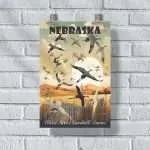 Nebraska Platte River Sandhill Cranes Poster