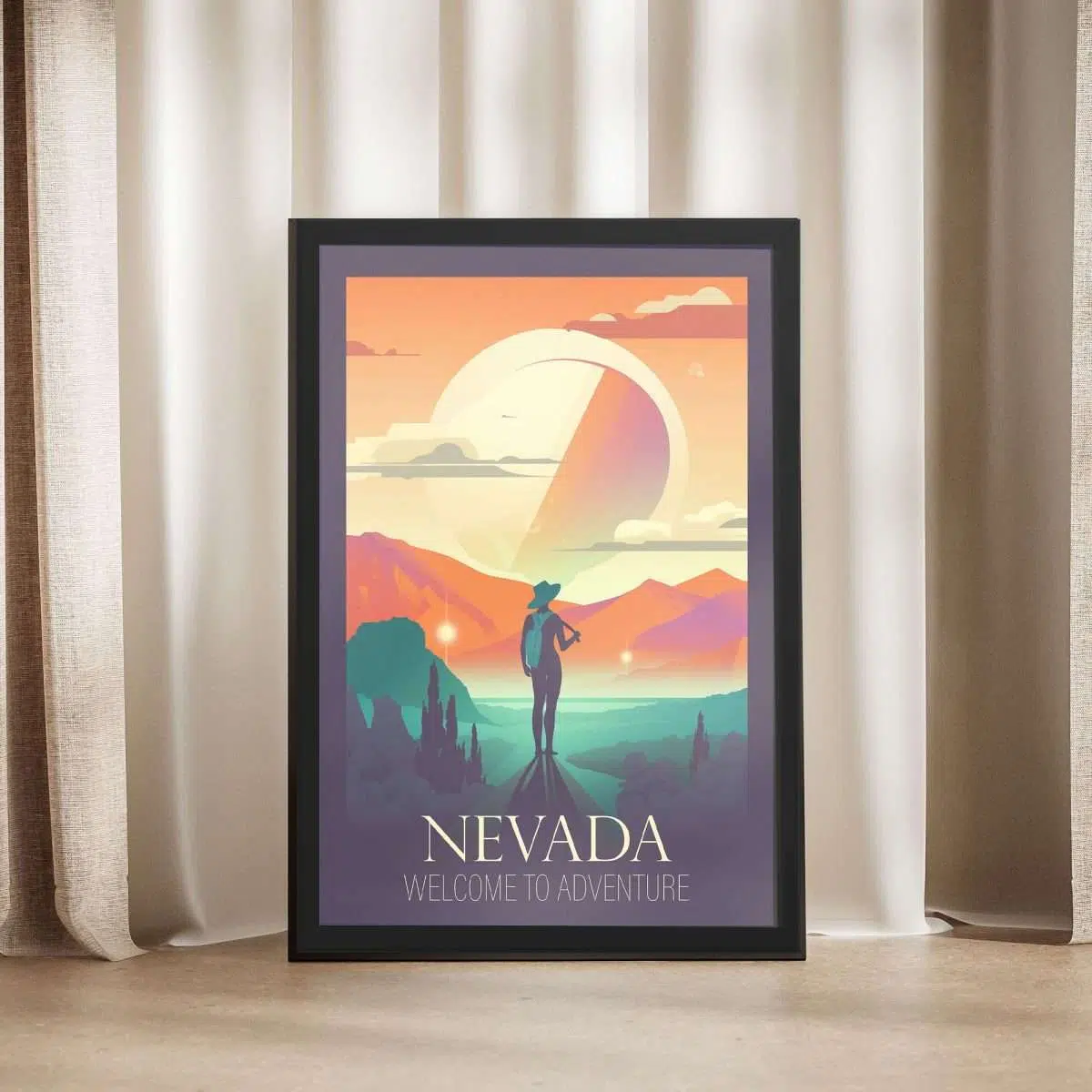 Nevada Welcome To Adventure Framed Poster