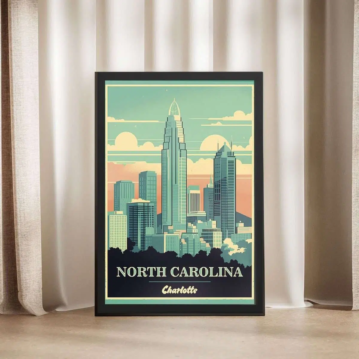 North Carolina Charlotte Framed Poster