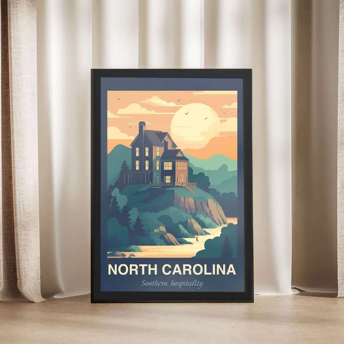 North Carolina Southern Hospitality Framed Poster