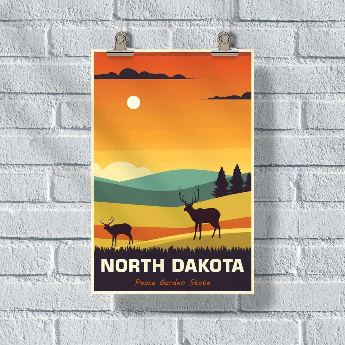 North Dakota Peace Garden State Poster