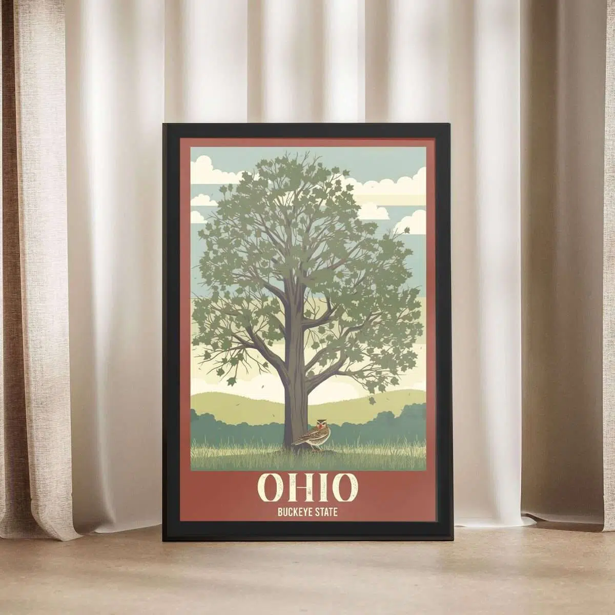 Ohio Buckeye State Framed Poster