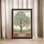 Ohio Buckeye State Framed Poster