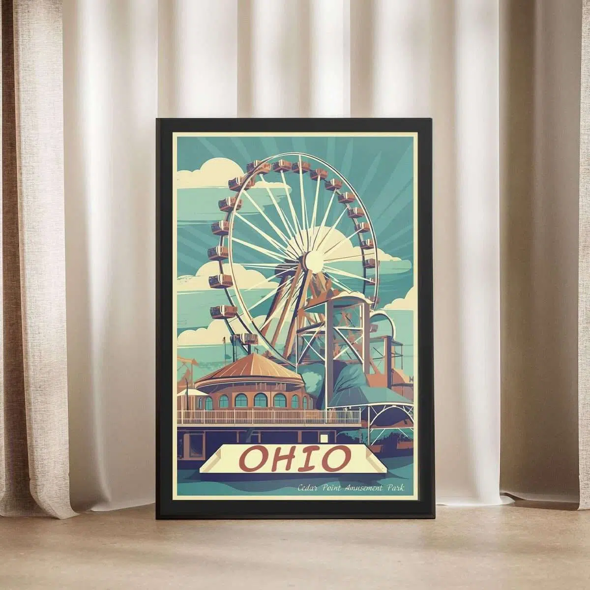 Ohio Cedar Point Amusement Park Framed Poster