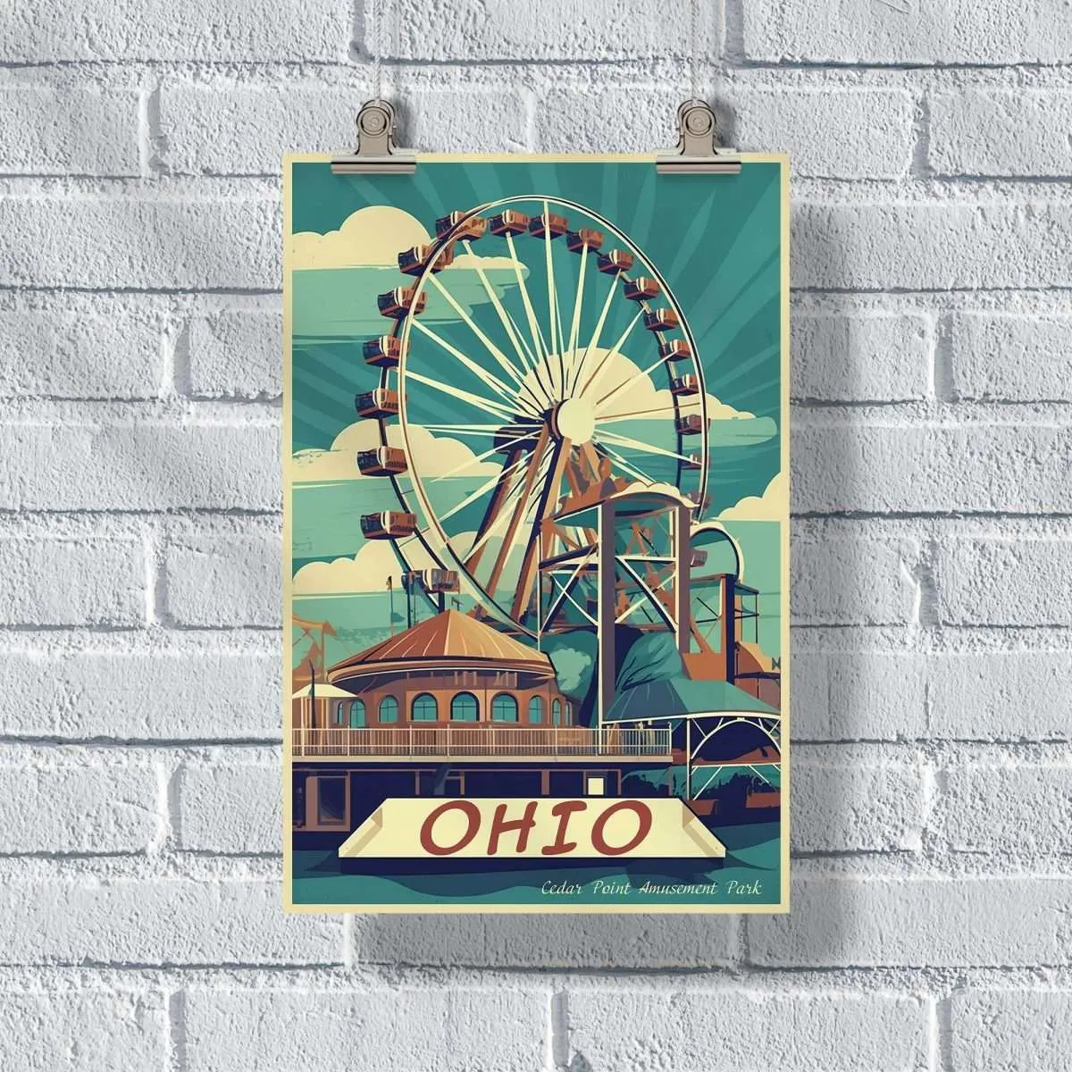 Ohio Cedar Point Amusement Park Poster