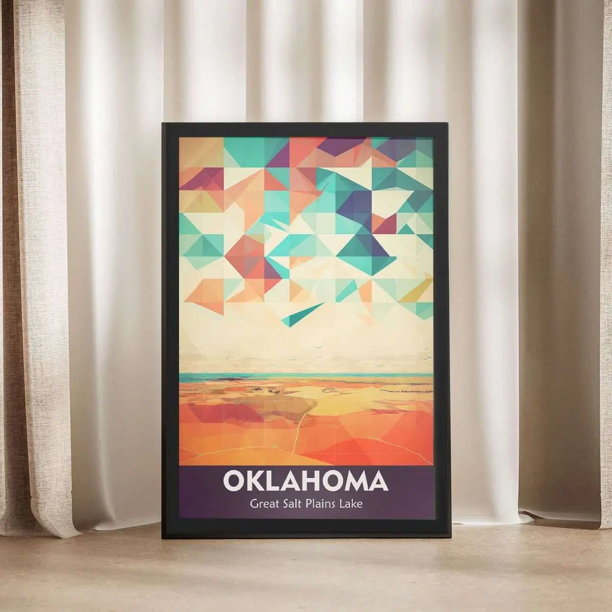 Oklahoma Great Salt Plains Lake Framed Poster