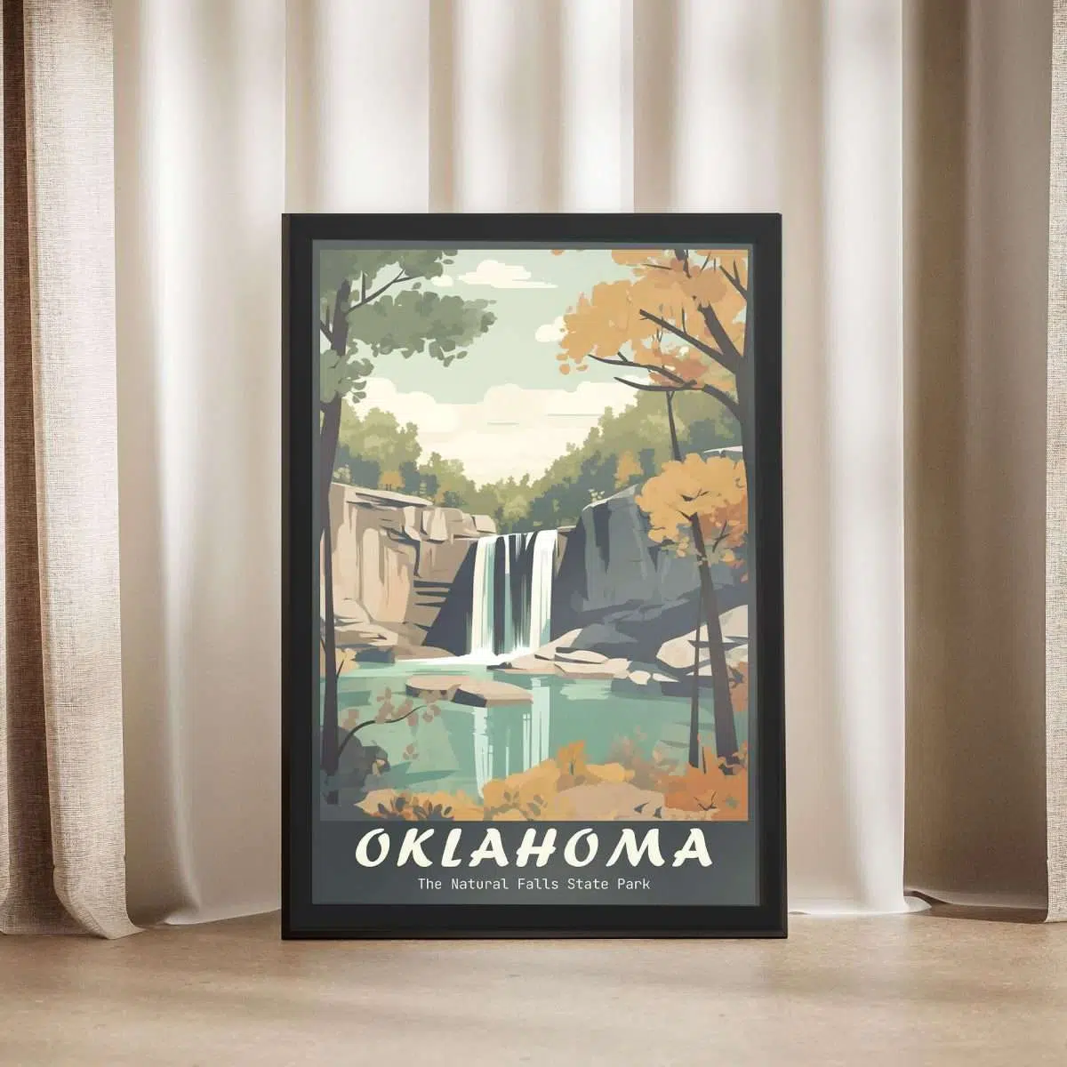 Oklahoma The Natural Falls State Park Framed Poster