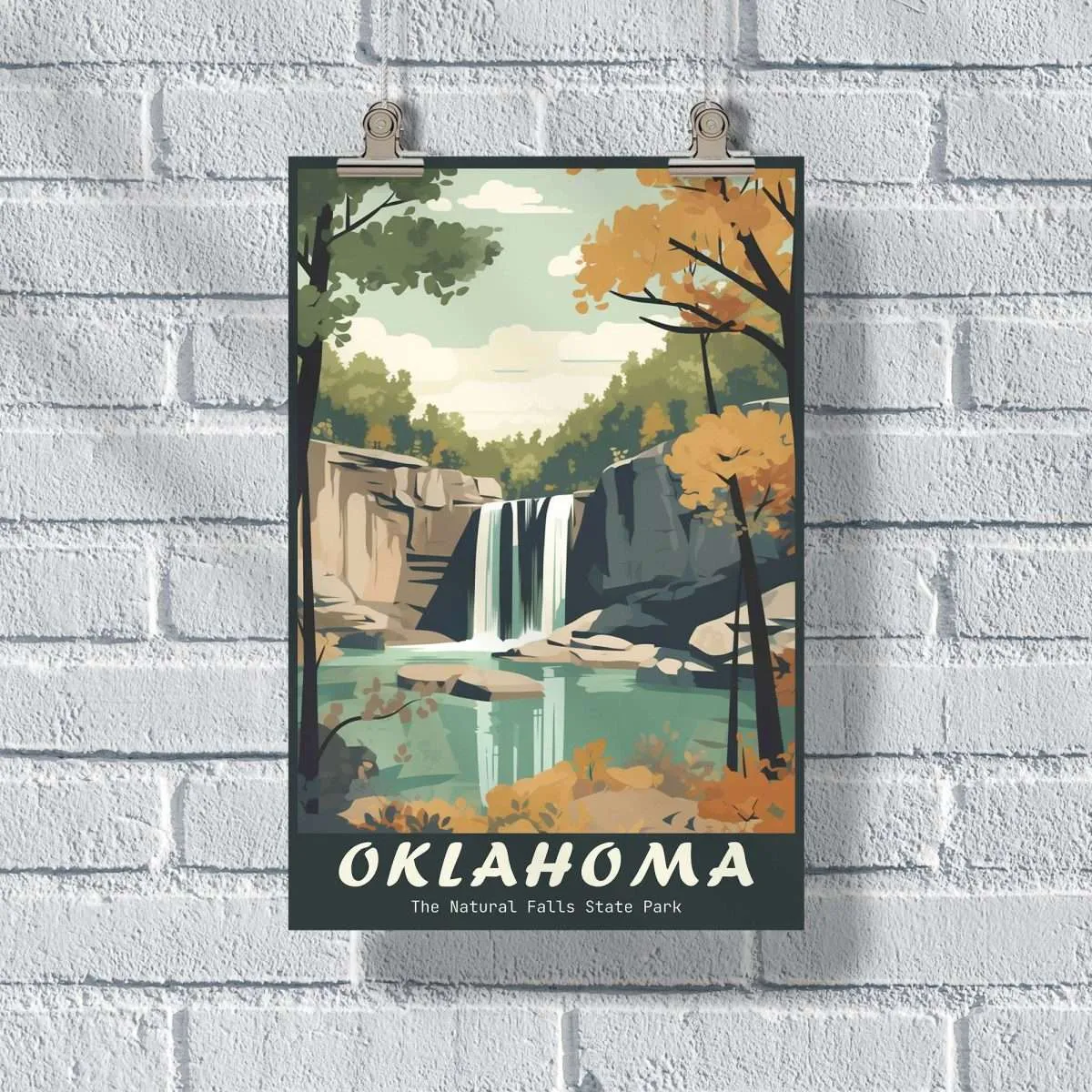 Oklahoma The Natural Falls State Park Poster