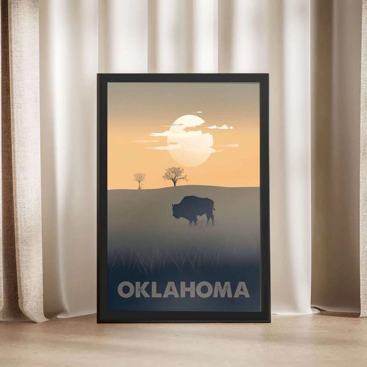 Oklahoma Buffalo Framed Poster