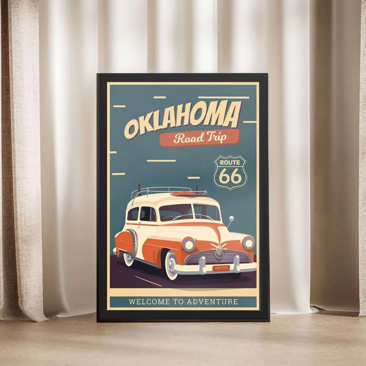 Oklahoma Route 66 Welcome To Adventure 2 Framed Poster