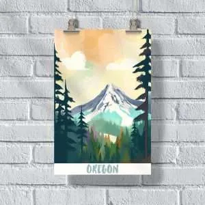 Oregon Watercolor Poster