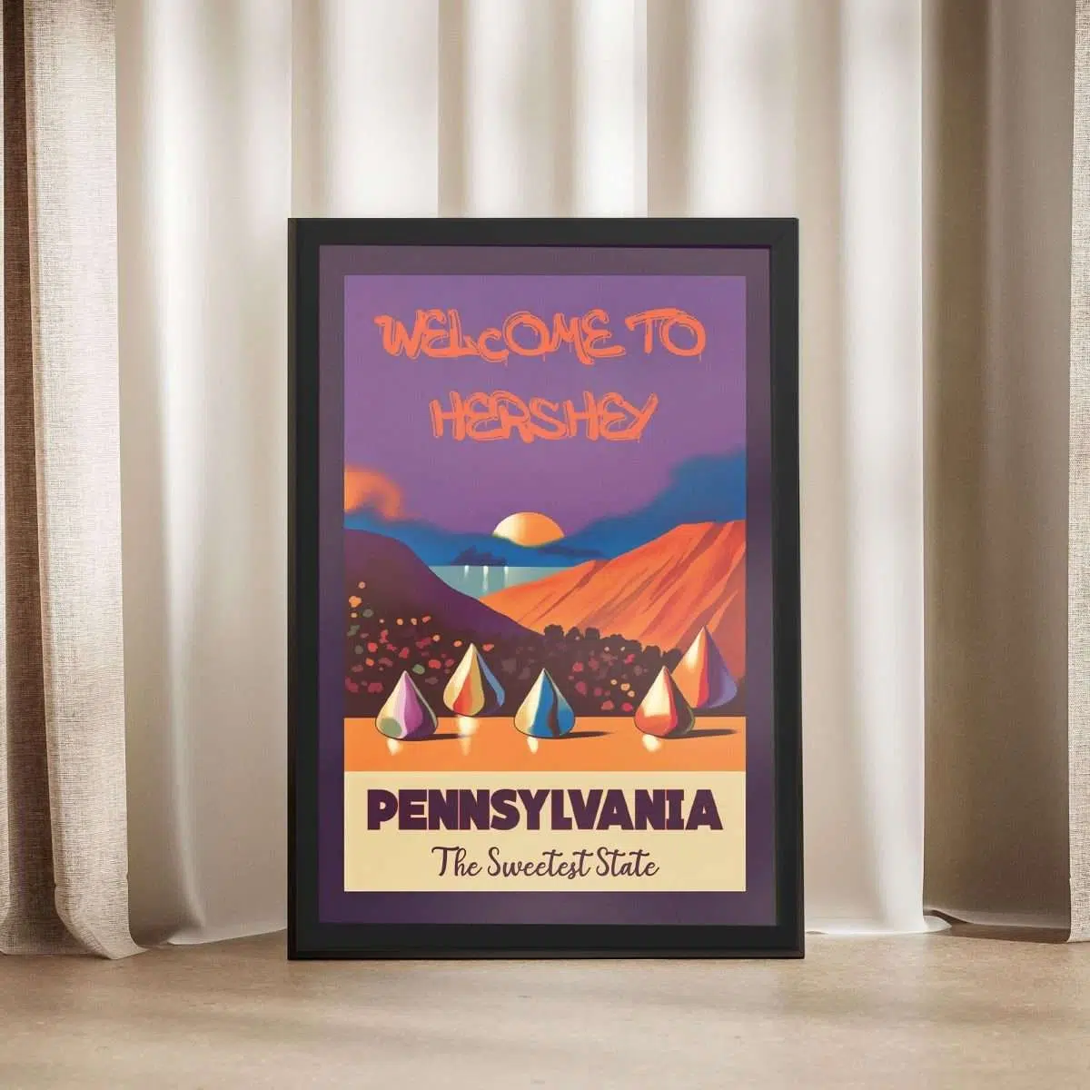 Pennsylvania Welcome To Hershey The Sweetest State Framed Poster