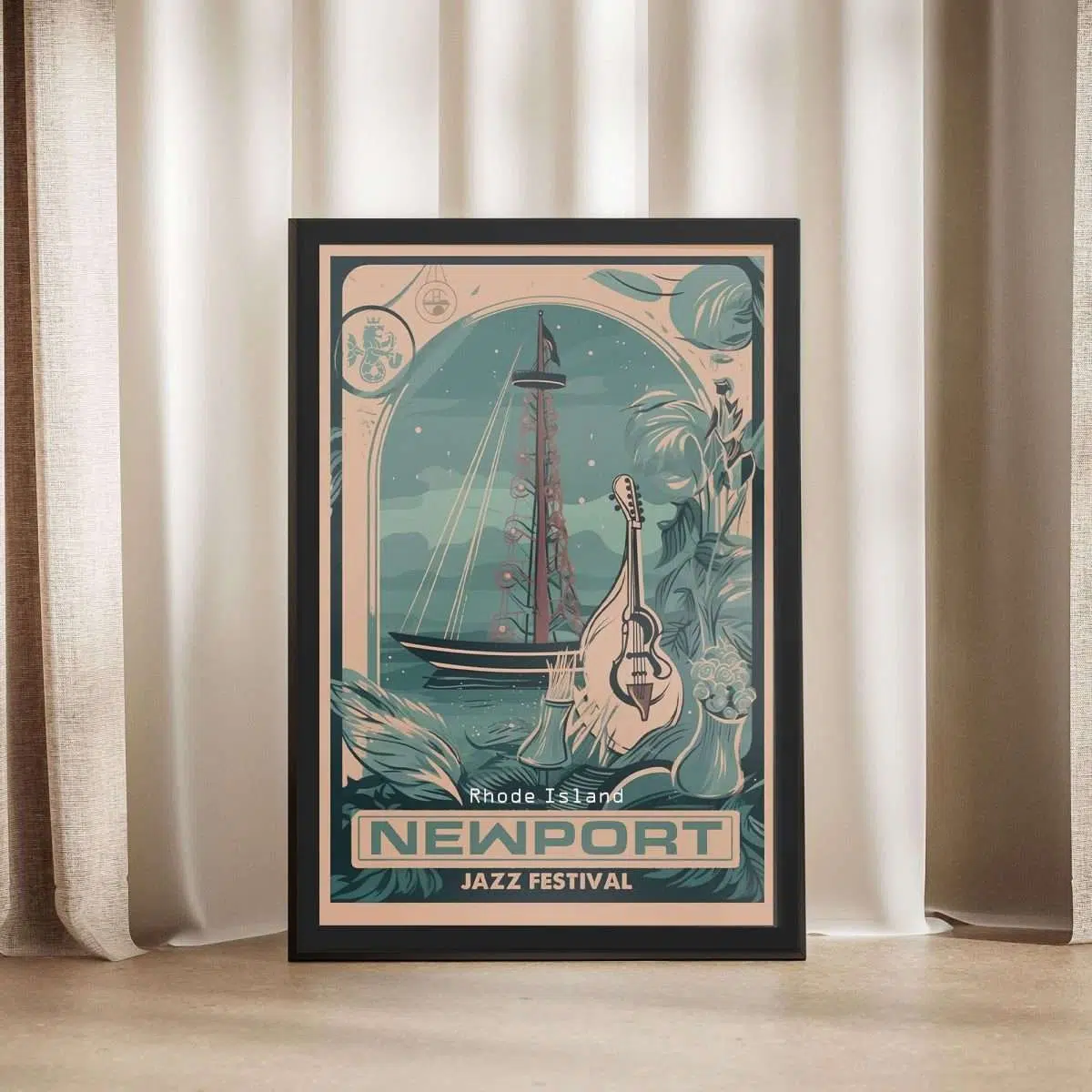 Rhode Island Newport Jazz Festival Framed Poster