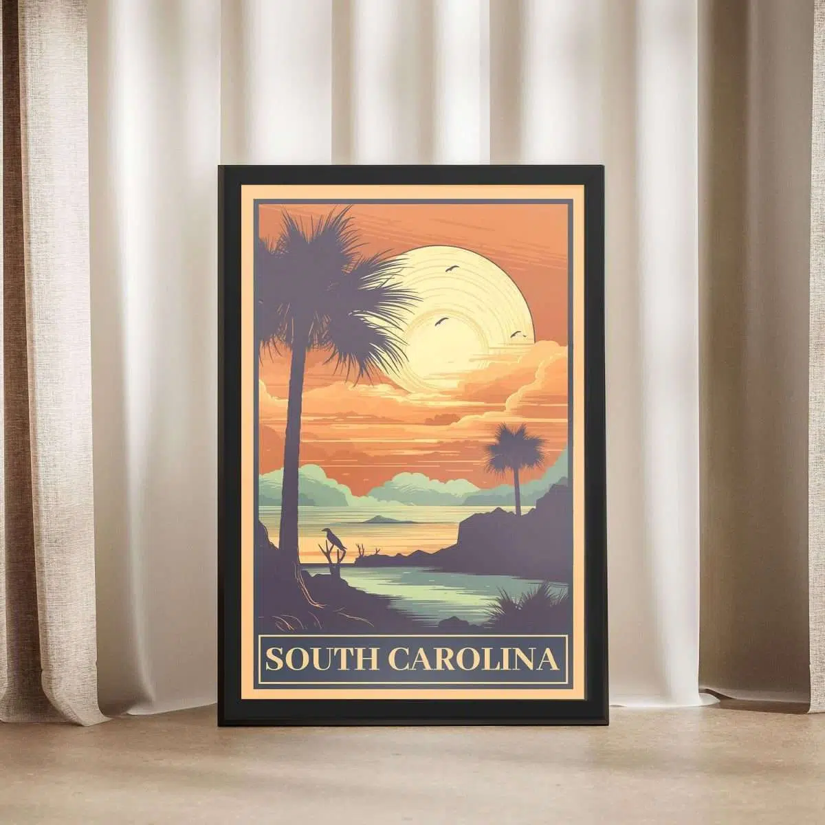 South Carolina Sunset Framed Poster