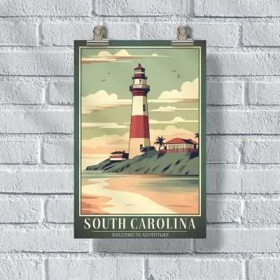 South Carolina Welcome To Adventure Poster