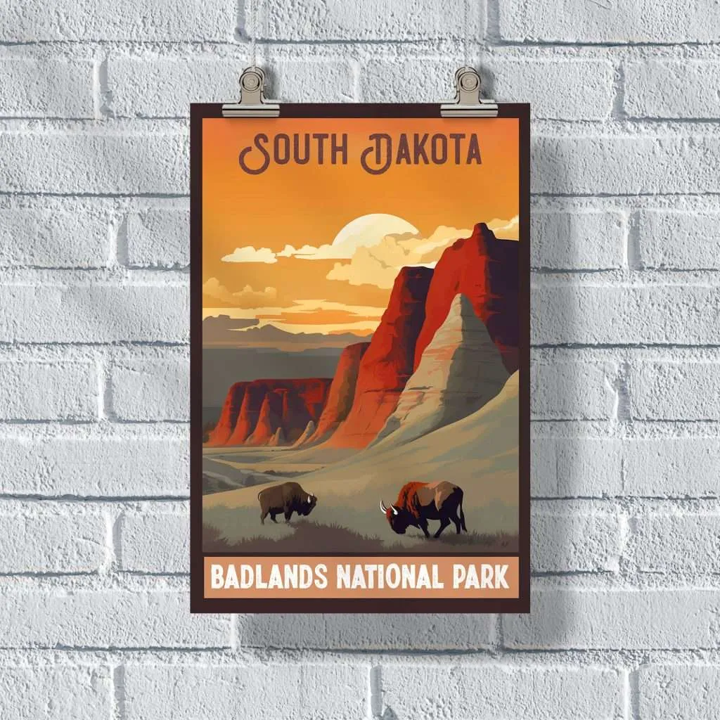 South Dakota Badlands National Park Poster